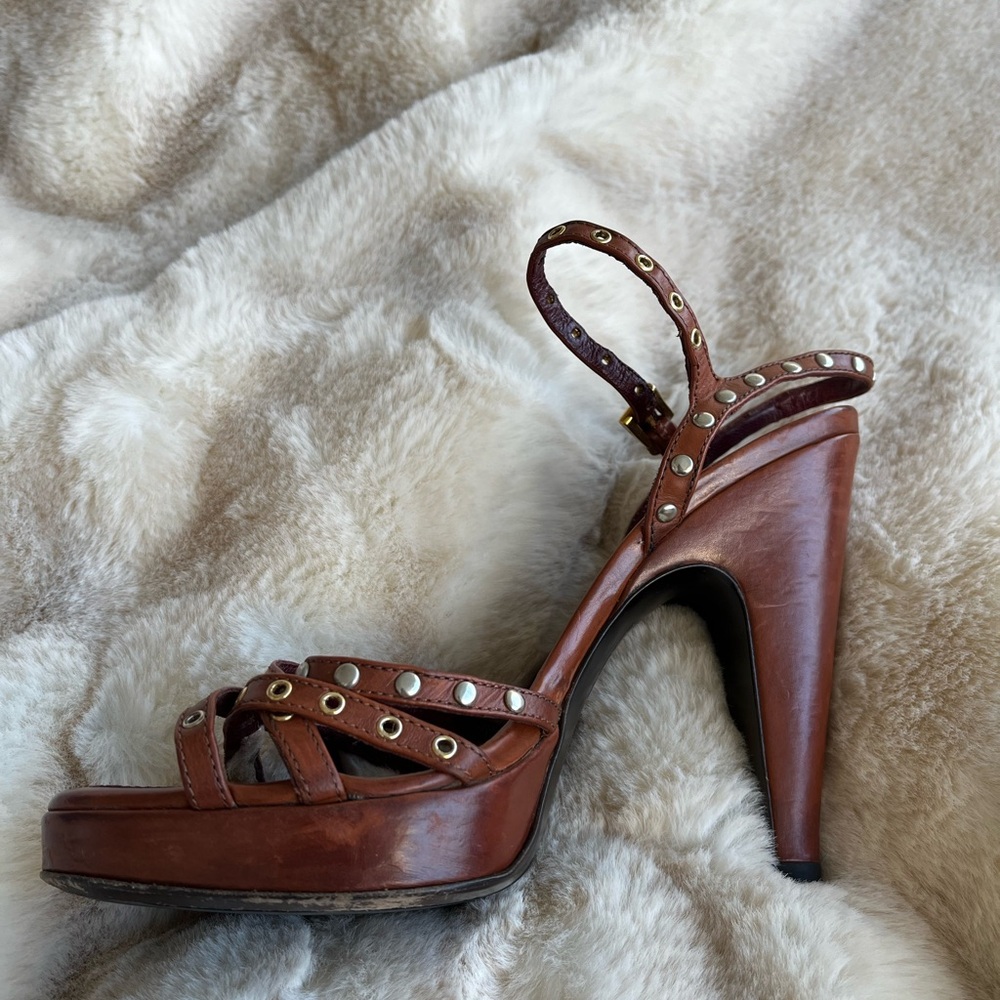 Prada Calzature Donna Brown Leather Heels - Picture 5 of 13